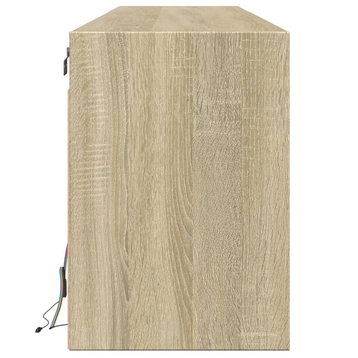 Dulap TV de perete cu lumini LED, stejar sonoma, 180x31x45 cm - WALTI WALTI