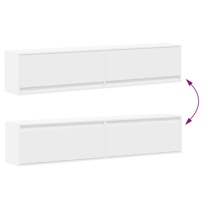 Comodă TV de perete cu lumini LED, alb, 180x31x38 cm - WALTI WALTI