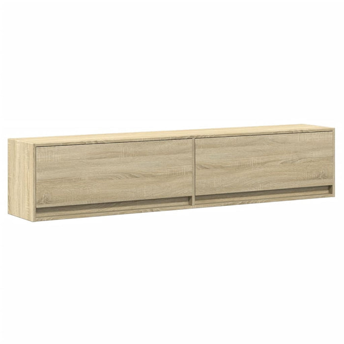 Dulap TV de perete cu lumini LED, stejar sonoma, 180x31x38 cm - WALTI WALTI