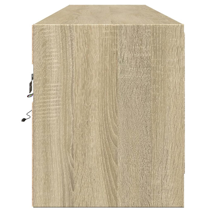 Dulap TV de perete cu lumini LED, stejar sonoma, 180x31x38 cm - WALTI WALTI