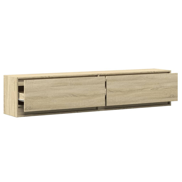 Dulap TV de perete cu lumini LED, stejar sonoma, 180x31x38 cm - WALTI WALTI