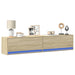 Dulap TV de perete cu lumini LED, stejar sonoma, 180x31x38 cm - WALTI WALTI