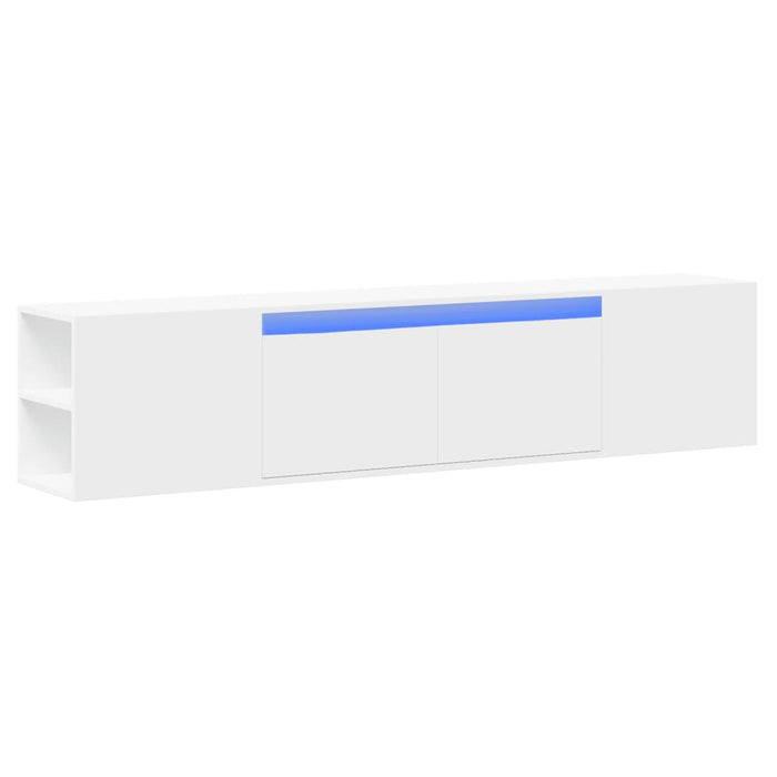 Dulap TV de perete cu lumini LED, alb, 180x31x39,5 cm - WALTI WALTI