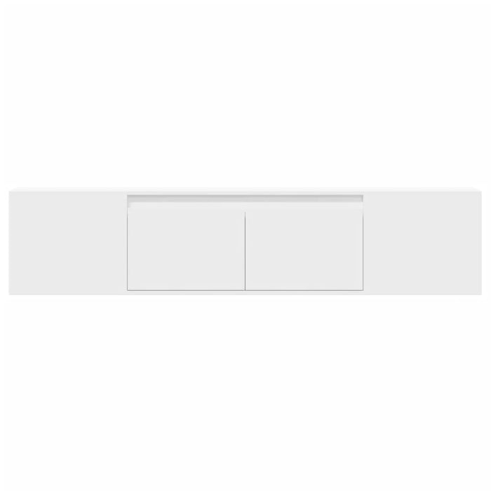 Dulap TV de perete cu lumini LED, alb, 180x31x39,5 cm - WALTI WALTI