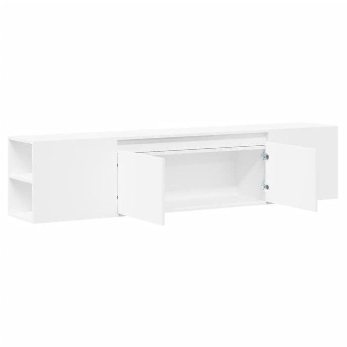 Dulap TV de perete cu lumini LED, alb, 180x31x39,5 cm - WALTI WALTI