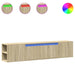 Dulap TV de perete cu lumini LED, stejar sonoma, 180x31x39,5 cm - WALTI WALTI