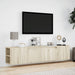 Dulap TV de perete cu lumini LED, stejar sonoma, 180x31x39,5 cm - WALTI WALTI