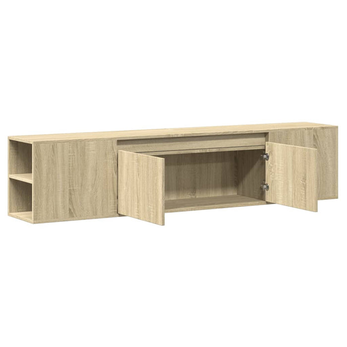 Dulap TV de perete cu lumini LED, stejar sonoma, 180x31x39,5 cm - WALTI WALTI