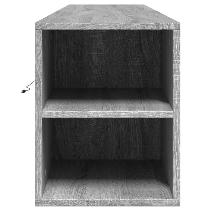 Comodă TV de perete cu lumini LED, gri sonoma, 180x31x39,5 cm - WALTI WALTI