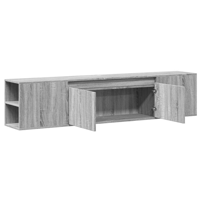 Comodă TV de perete cu lumini LED, gri sonoma, 180x31x39,5 cm - WALTI WALTI
