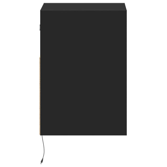 Noptiere montate pe perete cu lumini LED, 2 buc., negru WALTI