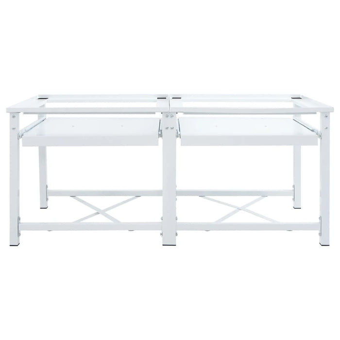 Suport dublu mașină de spălat cu rafturi retractabile, alb - WALTI WALTI