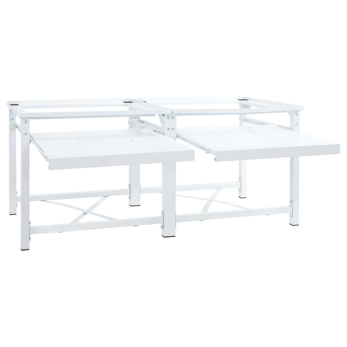 Suport dublu mașină de spălat cu rafturi retractabile, alb - WALTI WALTI