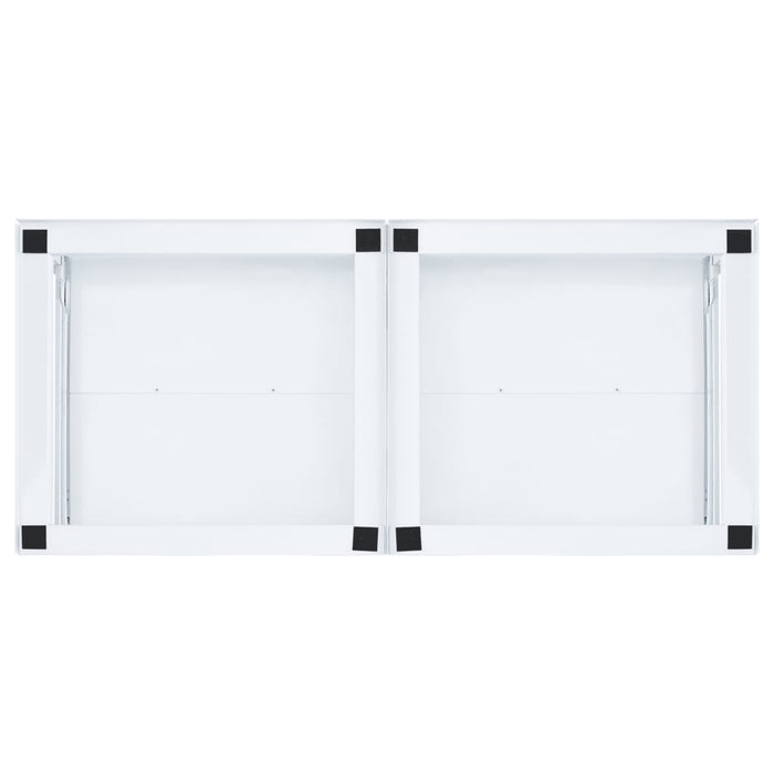 Suport dublu mașină de spălat cu rafturi retractabile, alb - WALTI WALTI