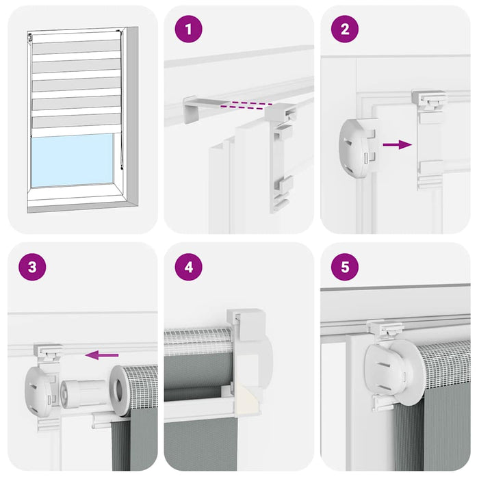 Jaluzea tip zebra alb lățime țesătură 65,9 cm poliester - WALTI WALTI