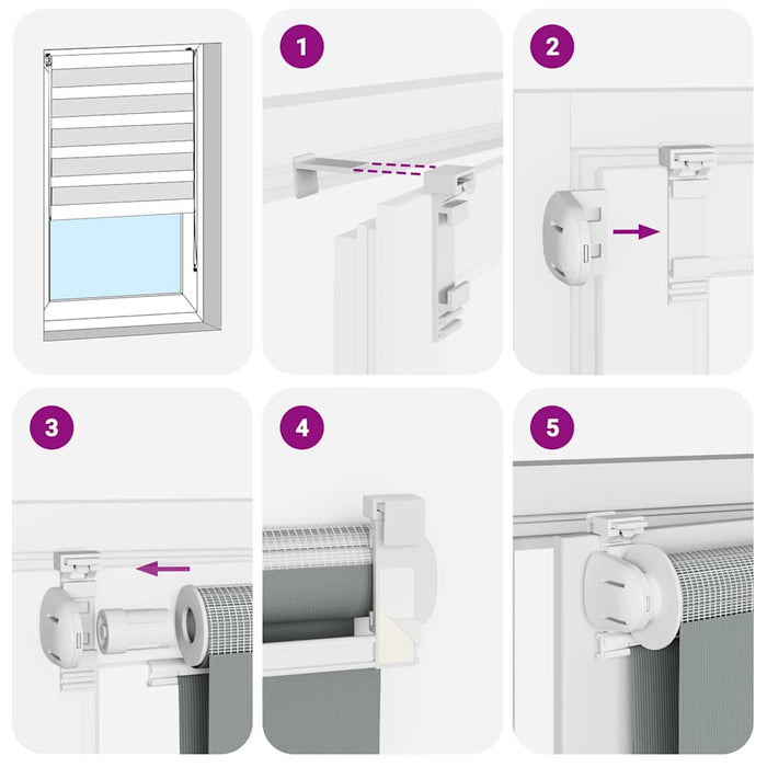 Jaluzea tip zebra alb lățime țesătură 115,9 cm poliester - WALTI WALTI