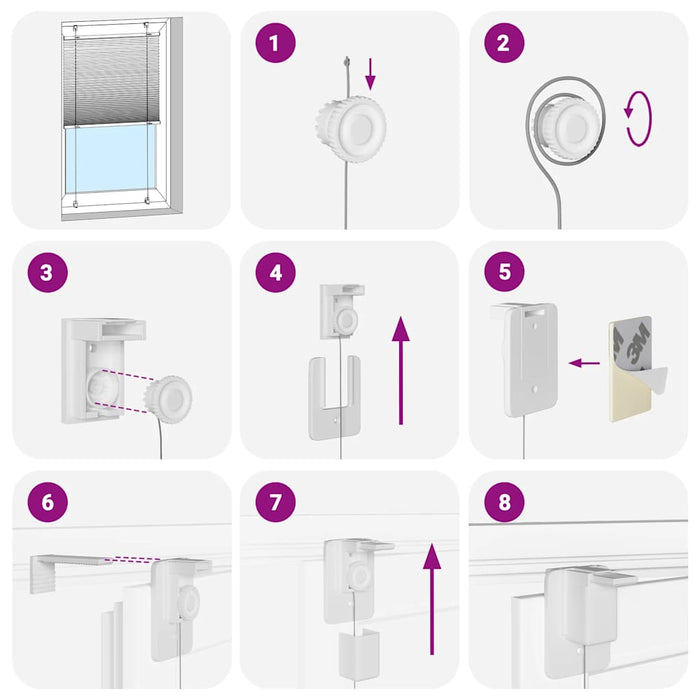 Jaluză plisată negru 80x200 cm Lățime țesătură 79,4cm poliester - WALTI WALTI
