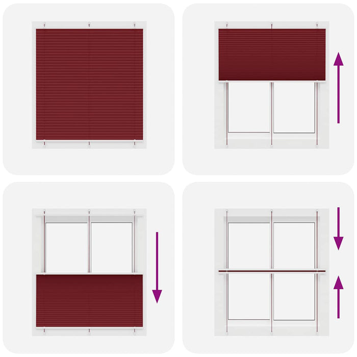 Jaluzea plisată Bordeaux Roșu 120x100 cm Lățime țesătură WALTI