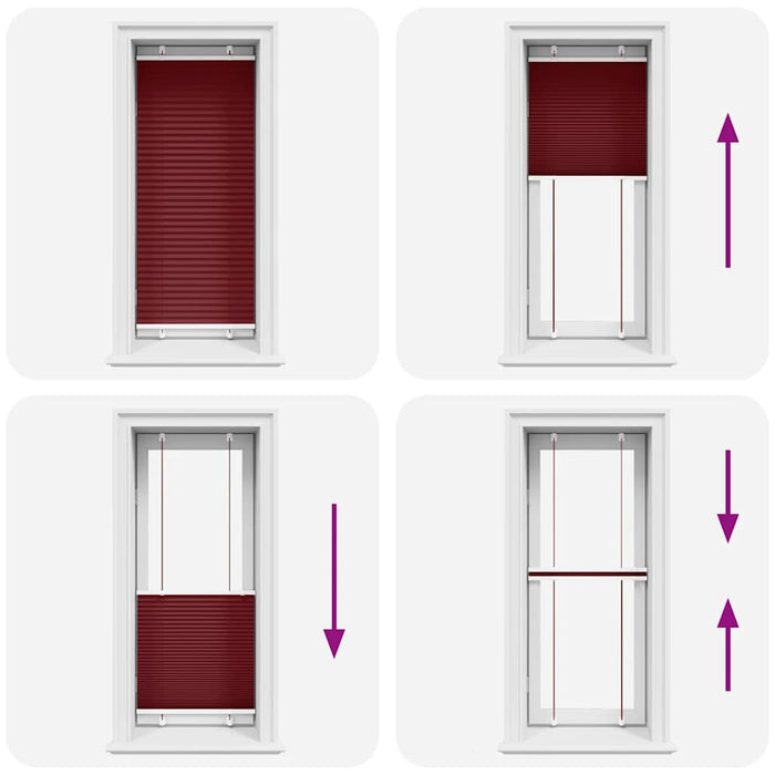 Jaluzea plisată Bordeaux Roșu 65x150 cm Lățime material 64,4 cm WALTI
