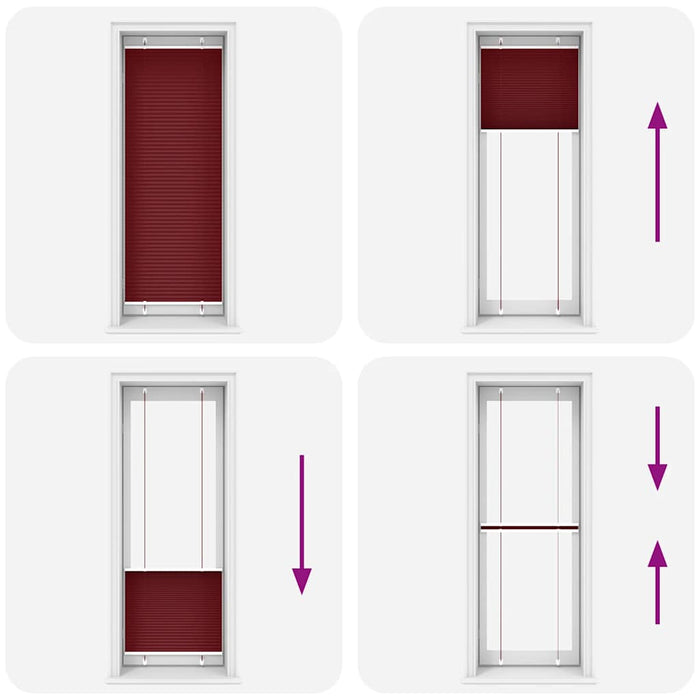 Jaluză plisată Bordeaux Roșu 80x200 cm Lățime țesătură 79,4 cm - WALTI WALTI