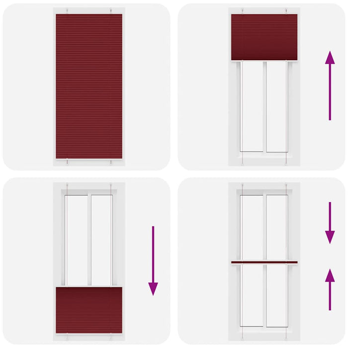 Jaluzea plisată Bordeaux Roșu 85x200 cm Lățime țesătură 84,4 cm - WALTI WALTI