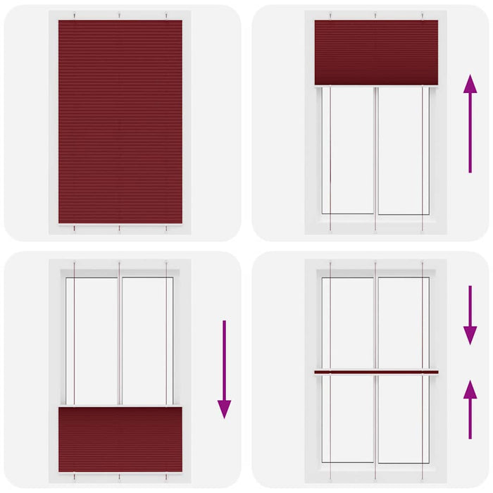 Jaluzea plisată Bordeaux Roșu 120x200 cm Lățime țesătură WALTI