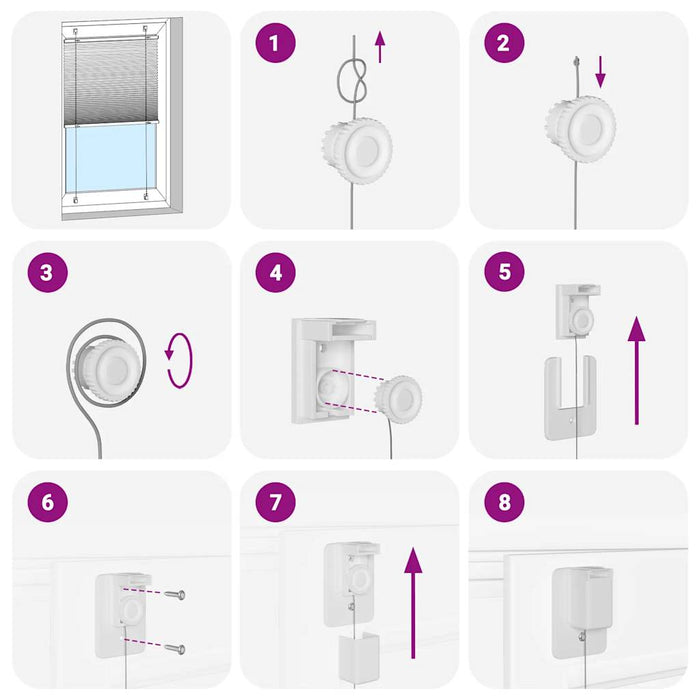 Jaluză plisată Crem 65x200 cm Lățime țesătură 64,4 cm - WALTI WALTI
