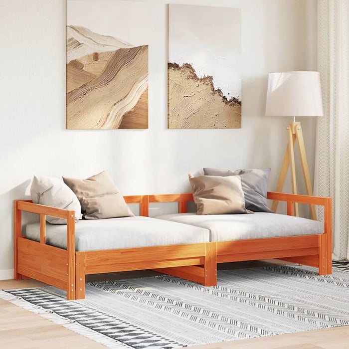 Pat de zi fără saltea, maro ceruit, 80x200 cm, lemn masiv pin WALTI