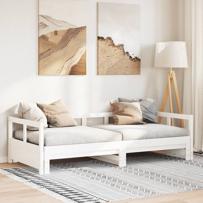Pat de zi fără saltea, alb, 90x200 cm, lemn masiv pin - WALTI WALTI