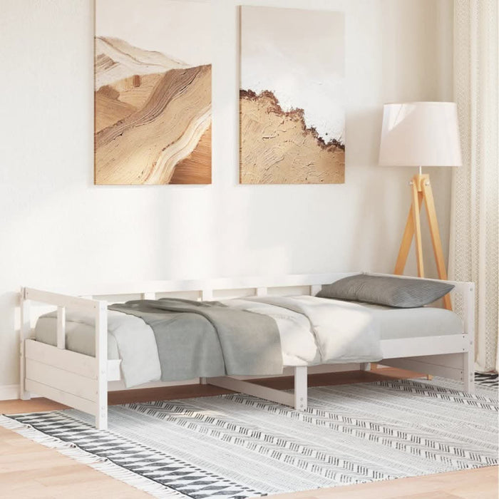 Pat de zi fără saltea, alb, 90x200 cm, lemn masiv pin - WALTI WALTI