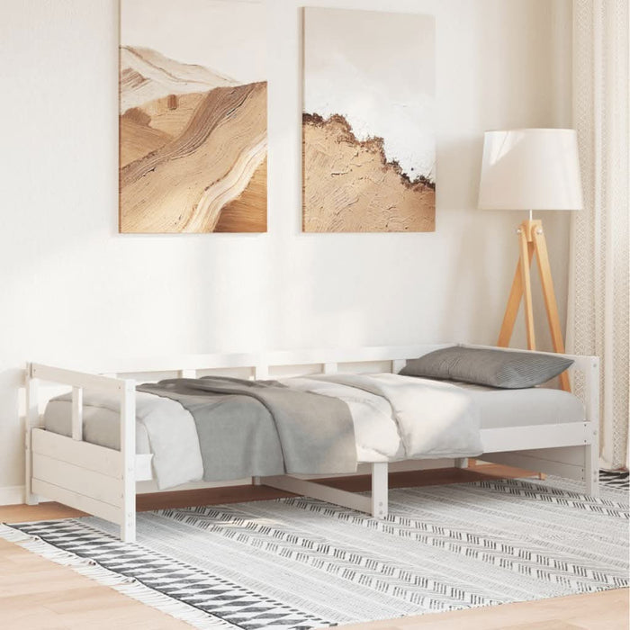 Pat de zi fără saltea, alb, 90x200 cm, lemn masiv pin - WALTI WALTI
