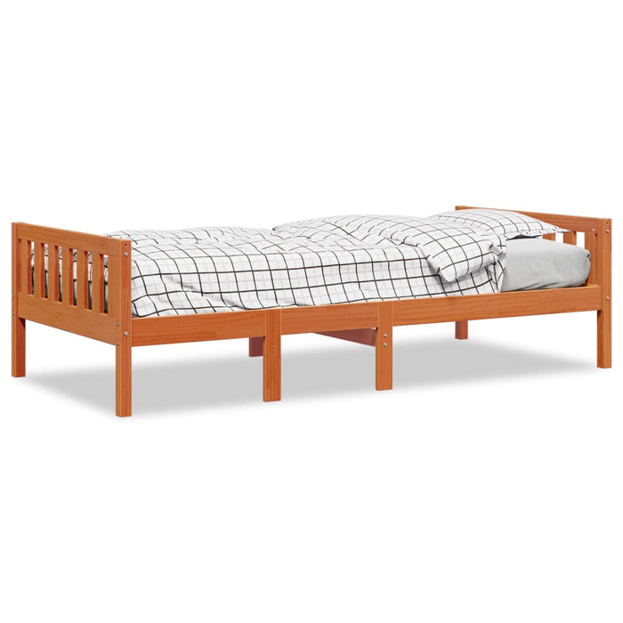 Pat pentru copii fără saltea, maro, 80x200 cm, lemn masiv pin WALTI