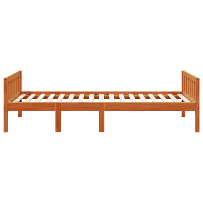 Pat pentru copii fără saltea, maro, 80x200 cm, lemn masiv pin WALTI