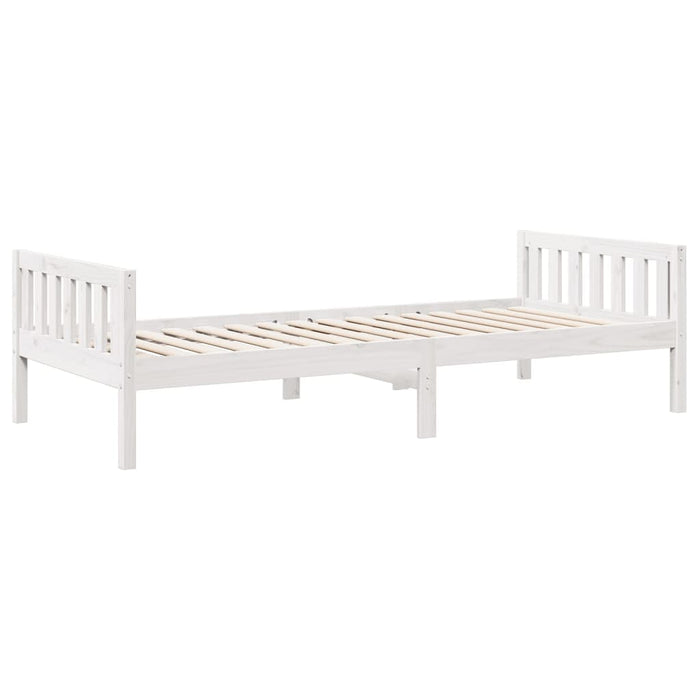 Pat pentru copii fără saltea, alb, 90x190 cm, lemn masiv de pin - WALTI WALTI