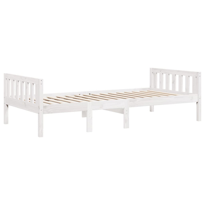Pat pentru copii fără saltea, alb, 75x190 cm, lemn masiv de pin WALTI