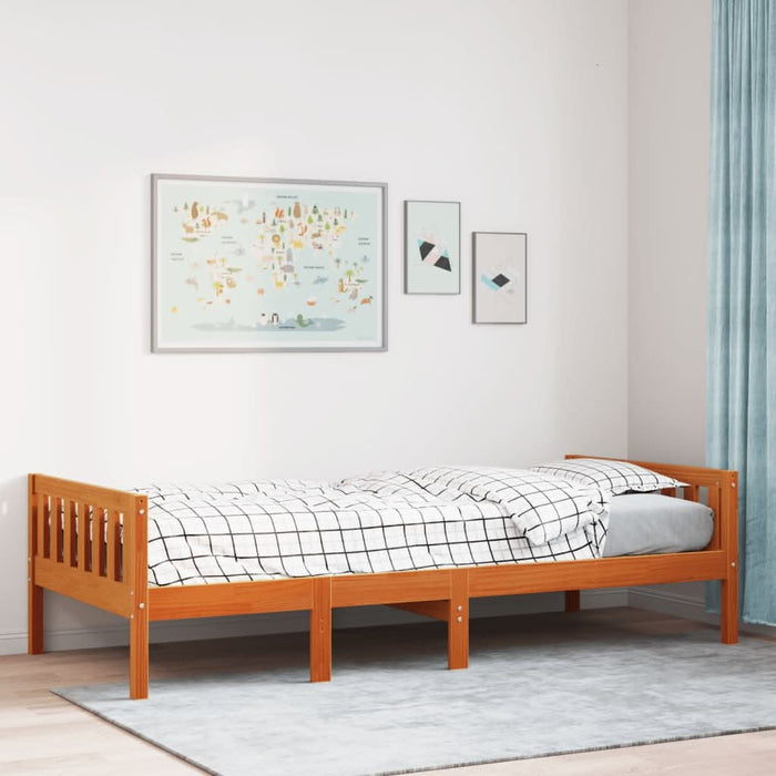 Pat pentru copii fără saltea, maro, 75x190 cm, lemn masiv pin - WALTI WALTI
