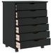 Dulap rulant cu sertare „MOSS” din lemn masiv de pin negru - WALTI WALTI