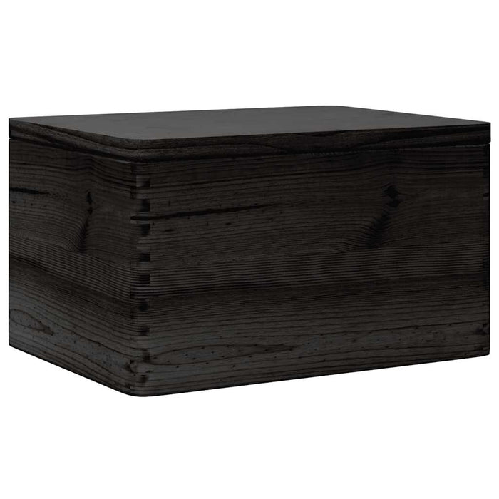 Cutie din lemn cu capac negru 40x30x23 cm lemn masiv de pin - WALTI WALTI
