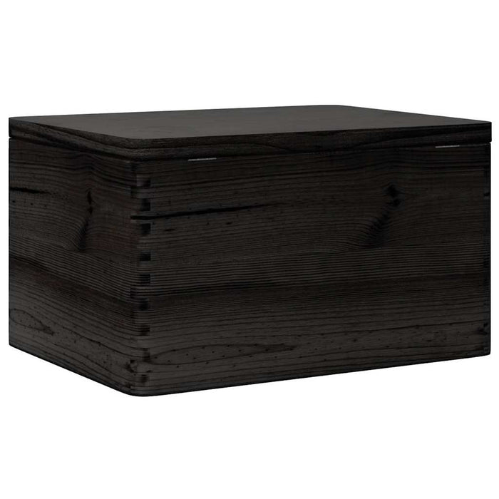 Cutie din lemn cu capac negru 40x30x23 cm lemn masiv de pin - WALTI WALTI