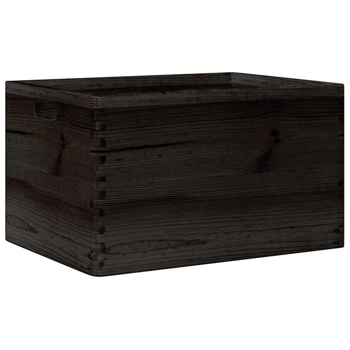 Cutie din lemn cu mânere negru 40x30x23 cm lemn masiv de pin - WALTI WALTI