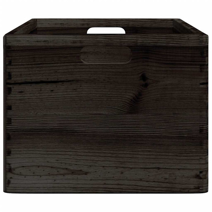Cutie din lemn cu mânere negru 40x30x23 cm lemn masiv de pin - WALTI WALTI