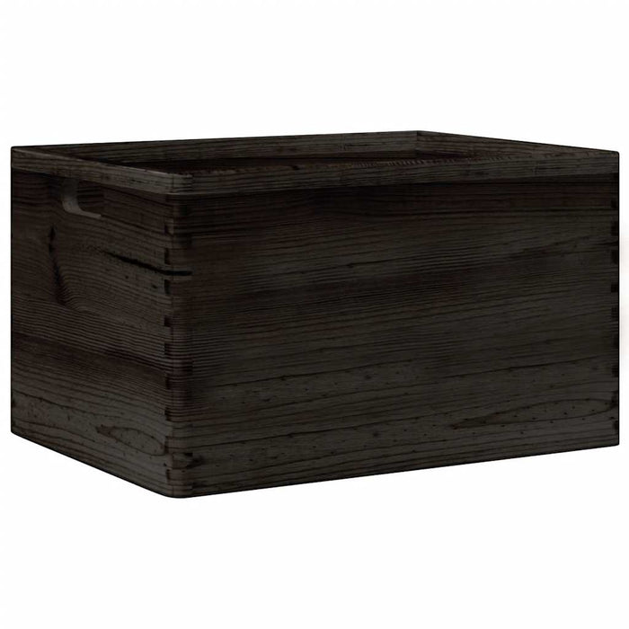 Cutie din lemn cu mânere negru 40x30x23 cm lemn masiv de pin - WALTI WALTI