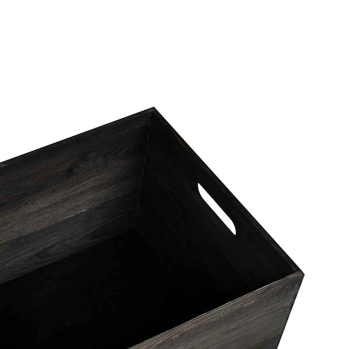 Cutie din lemn cu mânere negru 40x30x23 cm lemn masiv de pin - WALTI WALTI