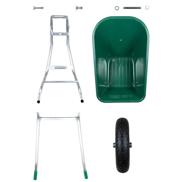 Roabă Verde 90 L 150 kg Oțel galvanizat și plastic - WALTI WALTI