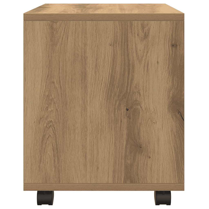 Dulap cu roți, stejar artizanal, 37x33x42,5 cm, lemn prelucrat WALTI