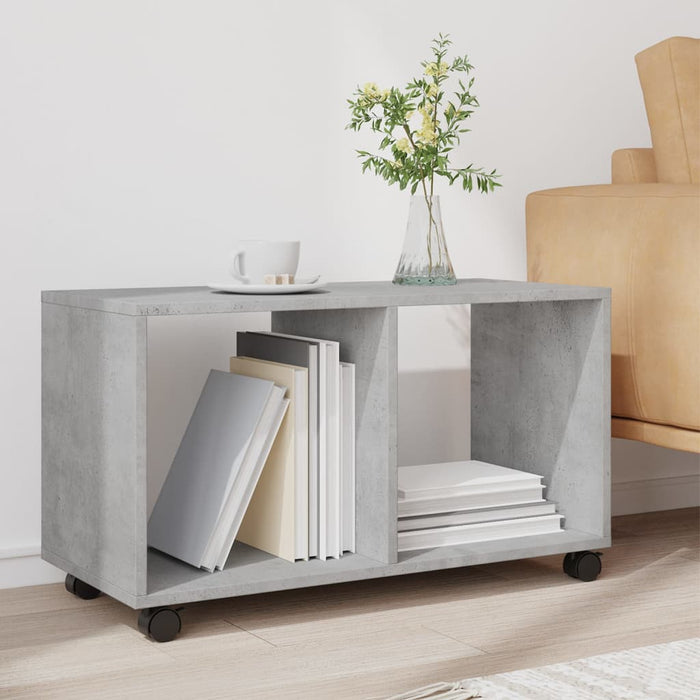 Dulap cu roți, gri beton, 72x33x42,5 cm, lemn prelucrat - WALTI WALTI