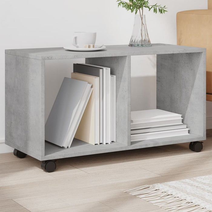 Dulap cu roți, gri beton, 72x33x42,5 cm, lemn prelucrat - WALTI WALTI