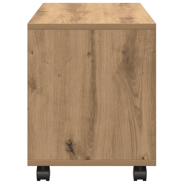 Dulap cu roți, stejar artizanal, 72x33x42,5 cm, lemn prelucrat - WALTI WALTI
