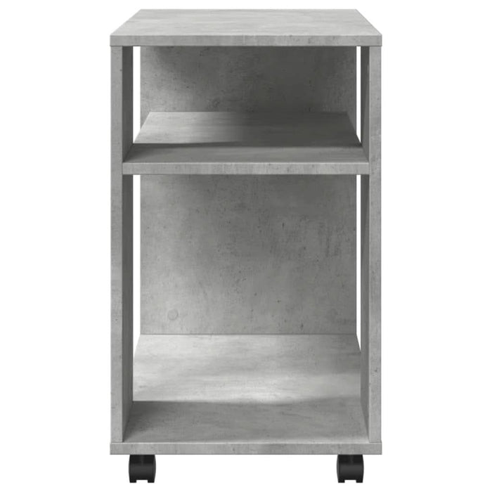 Masă laterală cu roți, gri beton, 70x35x60 cm, lemn prelucrat - WALTI WALTI