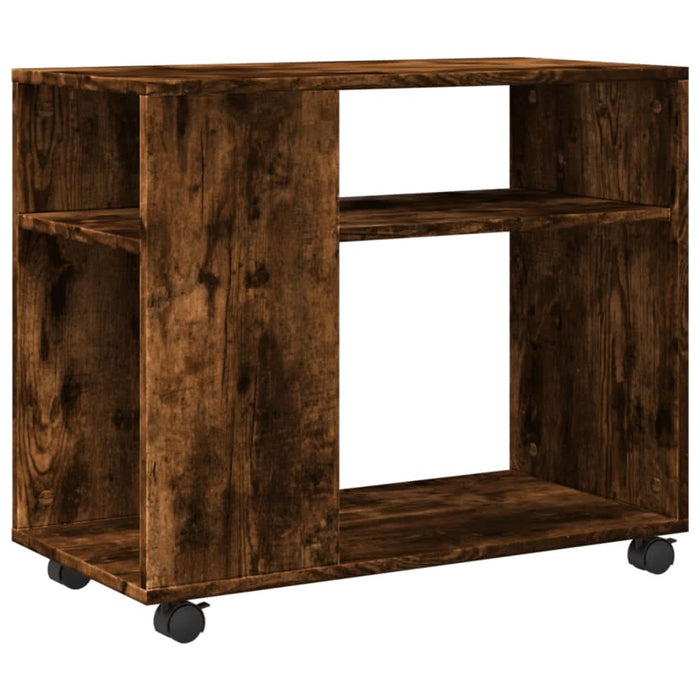 Masă laterală cu roți stejar fumuriu 70x35x60 cm lemn compozit - WALTI WALTI